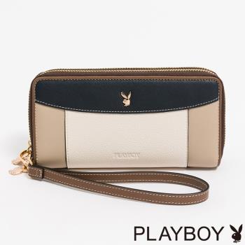 PLAYBOY - 拉鍊長夾 Hygge系列 - 藍色