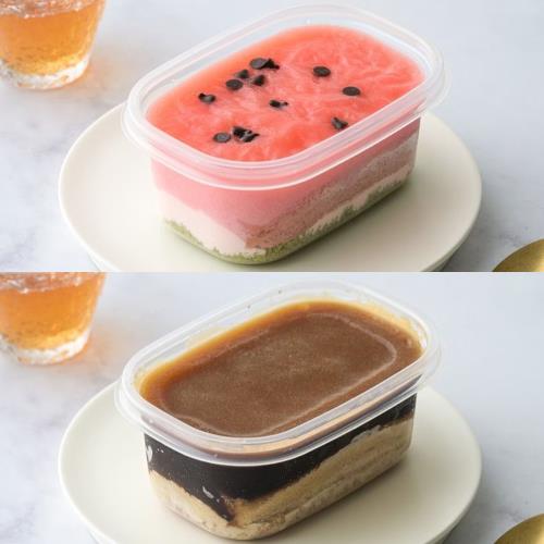 【栗卡朵洋菓子坊】小寶盒系列夏季組x2盒(200g/盒_西瓜牛奶+黑糖仙草)