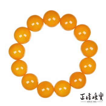 【正佳珠寶】老蜜蠟琥珀 蒐藏級陽橙老蜜 17.8-18.3mm 老蜜蠟手珠