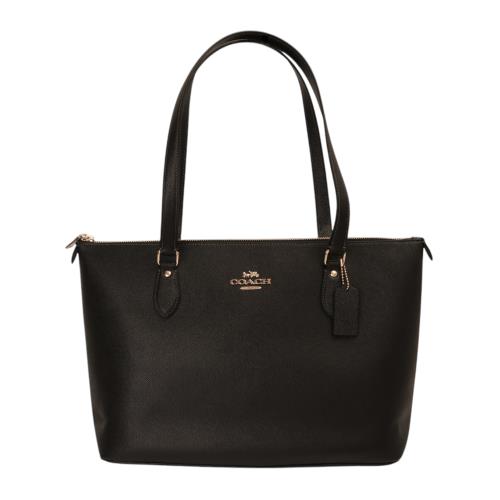 COACH-Gallery 金屬馬車防刮PVC 肩背/托特包(黑)中