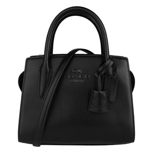 COACH- Andrea 霧黑馬車牛皮革梯形mini 兩用包(黑)