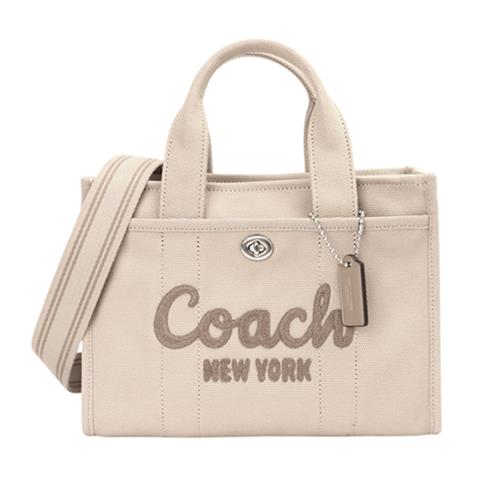 COACH- CARGO 26 繡線字母LOGO 帆布兩用包(淺卡其)小