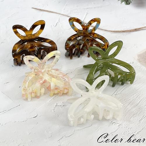 【卡樂熊】韓版立體蝴蝶半札髮造型抓夾/鯊魚夾(五色)