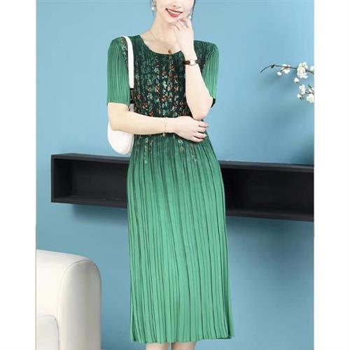 【KEITH-WILL歐風】韓國三宅風格婀娜多姿壓褶精品奢華洋裝(褶皺/修身/輕薄/小香風/中大尺碼)