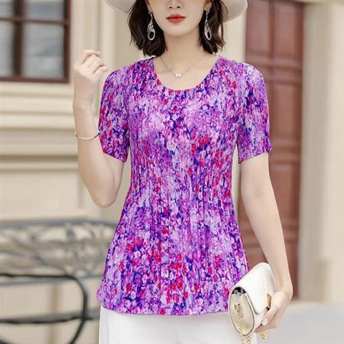 【KEITH-WILL歐風】韓國亞麻完美焦點三宅風壓褶上衣(壓褶/中大尺碼/修身/輕薄/小香風)