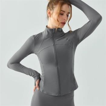 現貨+預購 女短袖運動服T恤瑜珈服親膚透氣速乾-長袖上衣拉鍊4色74ld57【獨家進口】【米蘭精品】