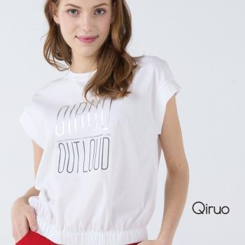 【Qiruo 奇若】春夏專櫃白色上衣7056A 短袖英文圖案