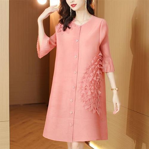 【KEITH-WILL歐風】現貨韓國專櫃率性三宅褶皺風洋裝(壓褶/設計師/秋裝/新品)