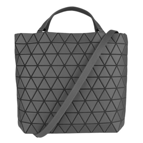 ISSEY MIYAKE 三宅一生 BAOBAO  皮質幾何方格兩用托特包(黑色)霧面