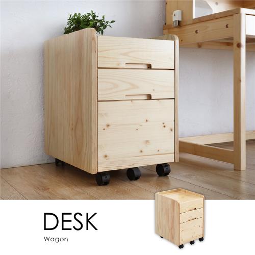 【H&D東稻家居】三層活動櫃/收納櫃/斗櫃(附輪子)/不含書桌及椅子