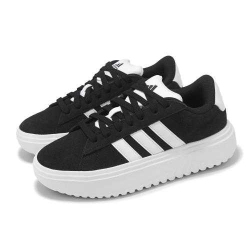 adidas 休閒鞋 Grand Court Platform 女鞋 黑 白 厚底 增高 愛迪達 IE1102