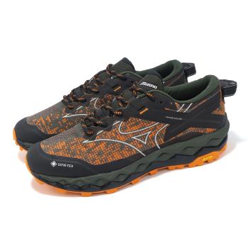 Mizuno 野跑慢跑鞋 x Maharishi Wave Mujin 10 男鞋 黑 橘 防水 聯名 美津濃 D1GD2501-01