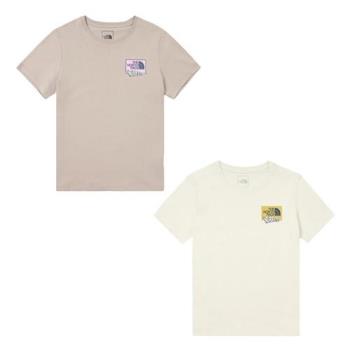 The North Face 北面 短袖上衣 女裝 純棉 印花 灰/米白【運動世界】NF0A8DCD1OA/NF0A8DCDQLI
