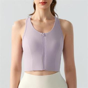 現貨+預購 女瑜珈背心運動服內衣瑜珈服親膚透氣速乾-前拉鍊支撐4色74ld5【獨家進口】【米蘭精品】