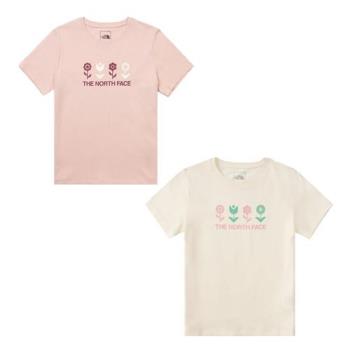 The North Face 北面 短袖上衣 女裝 棉質 印花 粉/米白【運動世界】NF0A8DCCLK6/NF0A8DCCQLI