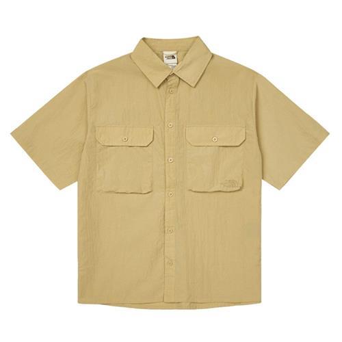 The North Face 北面 短袖上衣 男裝 襯衫 防潑水 卡其【運動世界】NF0A8C0WLK5