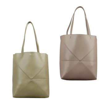 LOEWE Puzzle 亮面小牛皮摺疊托特包(任選)