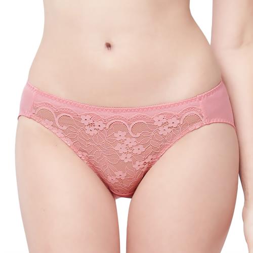 【Swear 思薇爾】花韻覓語系列M-XL蕾絲低腰三角女內褲(邦妮粉)