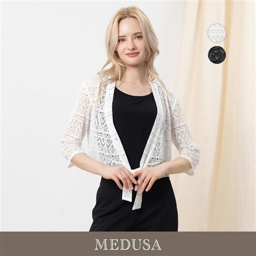 現貨【MEDUSA 曼度莎】台灣製 微光點點鏤空綁帶罩衫 - 2色（M-XL）｜女罩衫 小禮服外套 遮陽外套