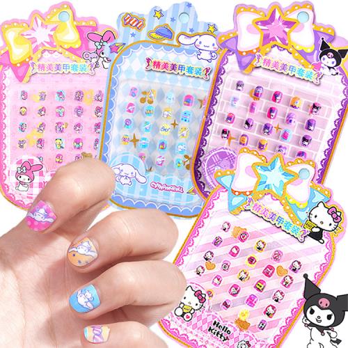 三麗鷗HELLO KITTY美樂蒂酷洛米大耳狗兒童指甲貼片美甲貼片玩具組 89145(生日禮物 聖誕節 平輸品)