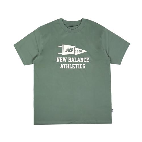 New Balance NB 上衣 Varsity Pennant Tee 男款 綠 短袖 短T 美版 MT51924DKJ