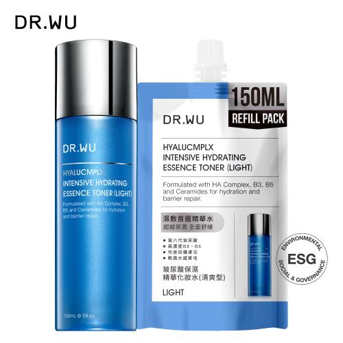 DR.WU 玻尿酸保濕精華化妝水(清爽型)150ML+補充包150ML