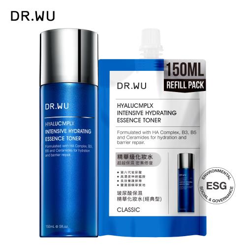 DR.WU 玻尿酸保濕精華化妝水(經典款)150ML+補充包150ML
