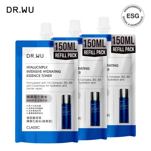 DR.WU 玻尿酸保濕精華化妝水補充包150ML(3入組)