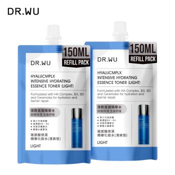 DR.WU 玻尿酸保濕精華化妝水補充包(清爽型)150ML(2入組)