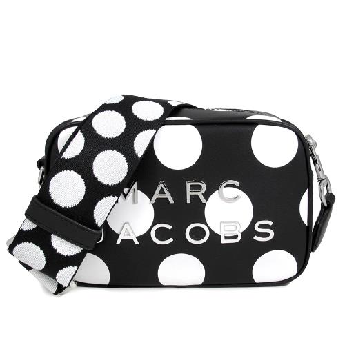 MARC JACOBS 黑底白圓點品牌字母相機斜背包(黑白雙色)