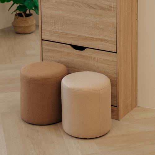 H&R安室家】棉麻圓椅凳 加高款 CHF08(小圓凳 圓形椅凳 棉麻椅凳 小凳子 矮凳  鞋凳)