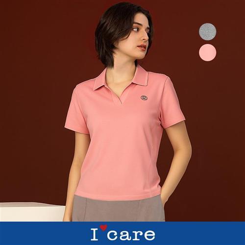 現貨【ICare 依卡】Lulu修身腰切線運動polo衫 - 2色（F）｜運動上衣 女休閒上衣 短袖T恤