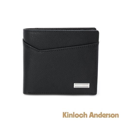 【金安德森】Beau斜切造型左右翻單窗短夾-碳石黑