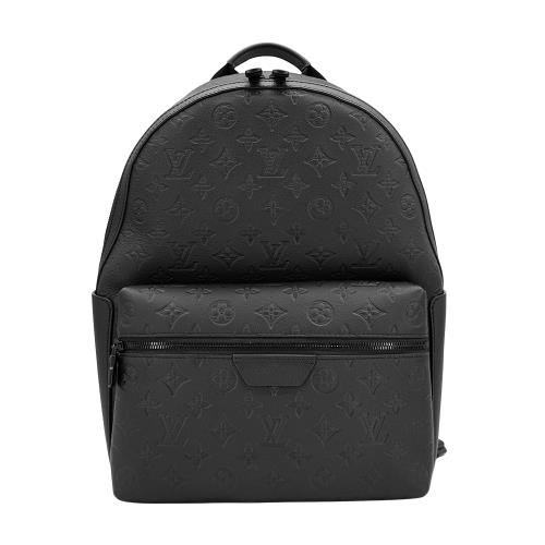Louis Vuitton Discovery 壓紋牛皮拉鍊後背包(M46553-黑)