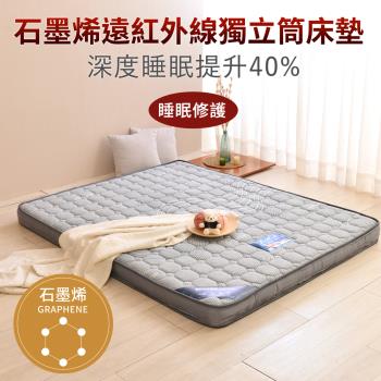 【LooCa 】石墨烯遠紅外線獨立筒床(輕量型)雙人5尺