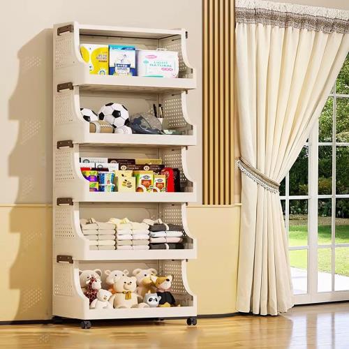 Mr.box  摺疊式斜口置物架-附輪 5層