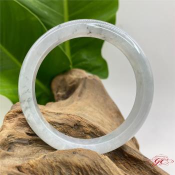 【肌容雪】緬甸天然A貨翡翠白月光翡翠手鐲 編號851(鐲寬55.2mm #18號)