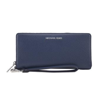 Michael Kors JET SET TRAVEL 牛皮手掛長夾-海軍藍