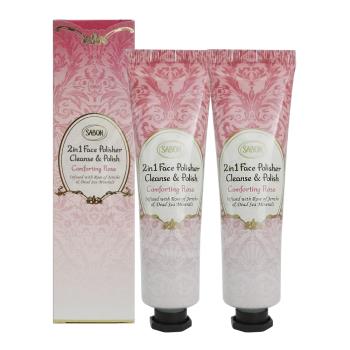 SABON 二合一臉部純淨磨砂膏(60ml)2入組[珍萃玫瑰]