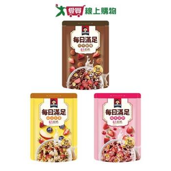 桂格每日滿足蛋白穀脆系列(可可鮮莓/綜合水果/莓果派對)(250g/袋)【愛買】