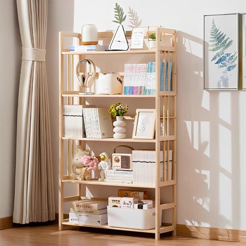 HappyLife 實木開放式書架 五層80公分 Y12198