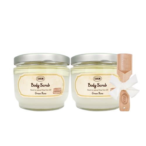  [1+1分享組贈木匙]SABON 身體磨砂膏(320g)X2 以色列綠玫瑰「即期福利品」