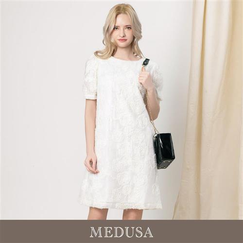 現貨【MEDUSA 曼度莎】玫瑰盤花亮片嫘縈小禮服（M-XL）｜小禮服 媽媽禮服 媽媽洋裝