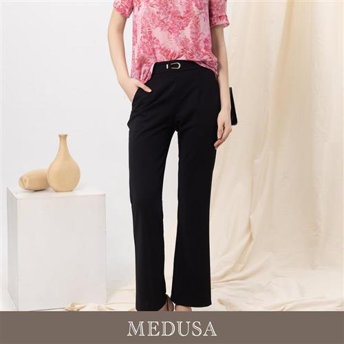 現貨【MEDUSA 曼度莎】鑽飾扣環修身西裝長褲（M-2L）｜女修身長褲 女西裝褲 女長褲