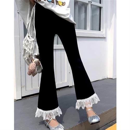 【韓國K.W.】韓國進口頂極優雅人氣造型休閒微喇叭褲(修身下著/裙褲/激瘦下著/風琴褲)