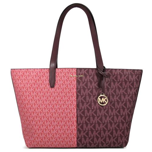MICHAEL KORS  金字LOGO紅雙色防刮大托特肩背包