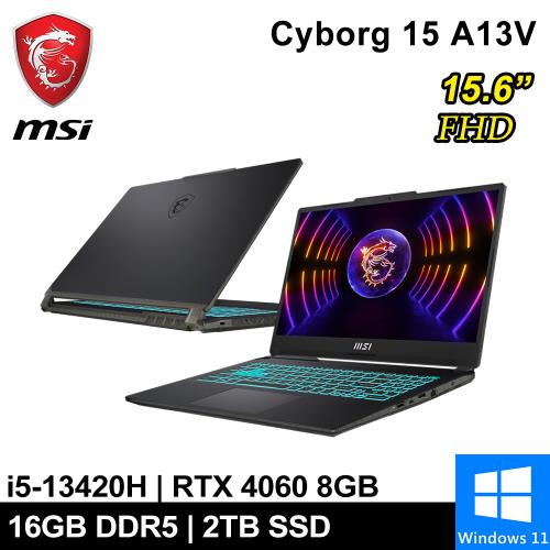 微星 Cyborg 15 A13VF-1406TW-SP5 15.6吋 黑(i5-13420H/16G/2TB/RTX4060 8G/W11)特仕筆電
