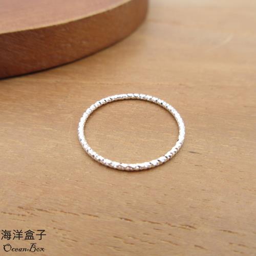 【海洋盒子】輕巧極細亮眼刻痕S925純銀戒指.單只價格.閉口圈.可單戴或疊戴