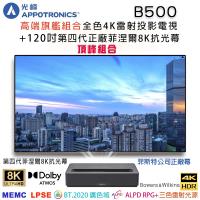 光峰B500 極致頂級雷射投影電視劇院 RGB+全色雷射廣色域搭配FSCREEN正廠菲涅爾120吋超薄固定框8K抗光幕頂規組合/含安裝