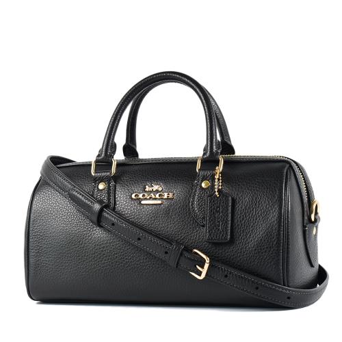 COACH Rowan 長型荔枝紋手提/斜背二用包-黑色